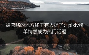 被忽略的地方终于有人提了：pixiv榜单悄然成为热门话题