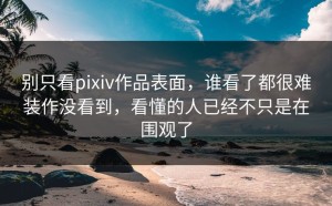 别只看pixiv作品表面，谁看了都很难装作没看到，看懂的人已经不只是在围观了