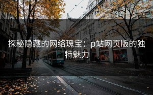 探秘隐藏的网络瑰宝：p站网页版的独特魅力