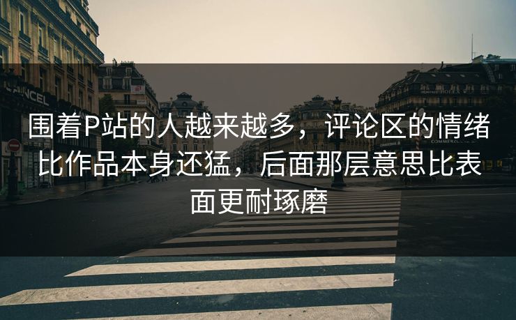 围着P站的人越来越多，评论区的情绪比作品本身还猛，后面那层意思比表面更耐琢磨